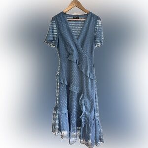 Lulu's Teal Ruffle Wrap Dress